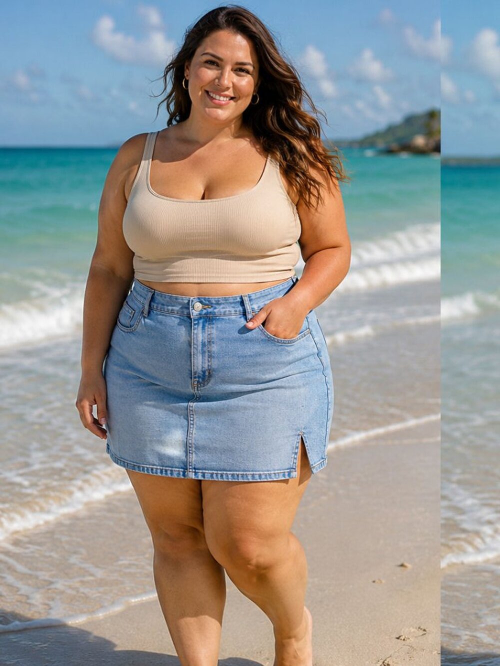 LUVAMIA PLUS SIZE DENIM SKORT NWT